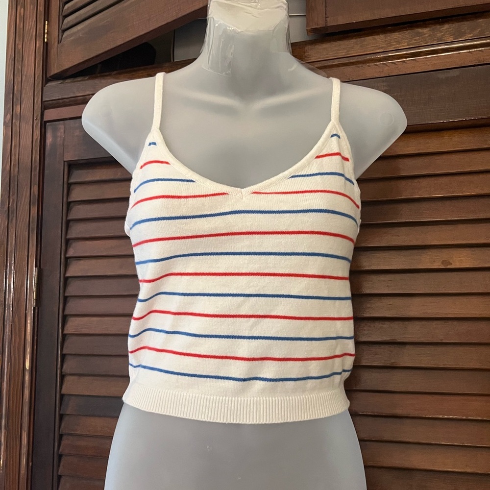 forever 21 red white and blue striped tank top